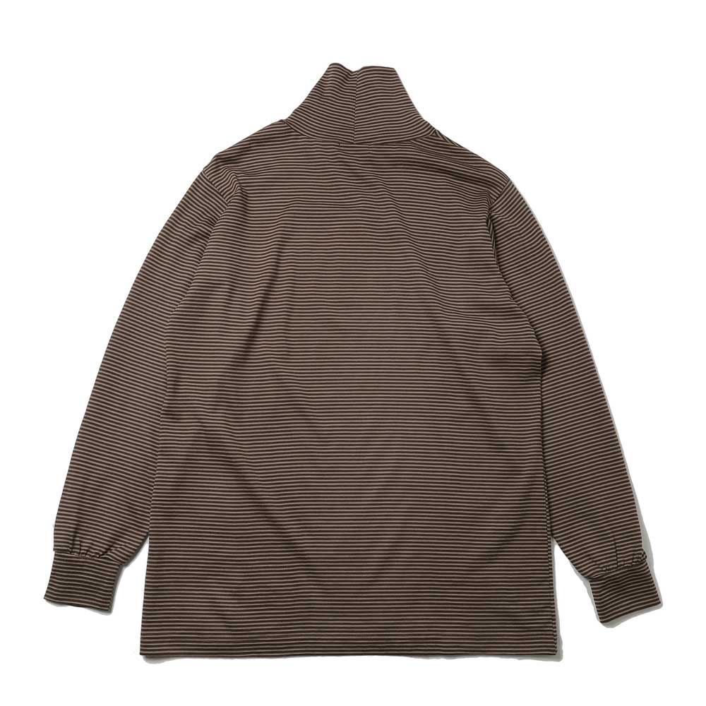 Wool Border Turtleneck(D.BROWN×BROWN)