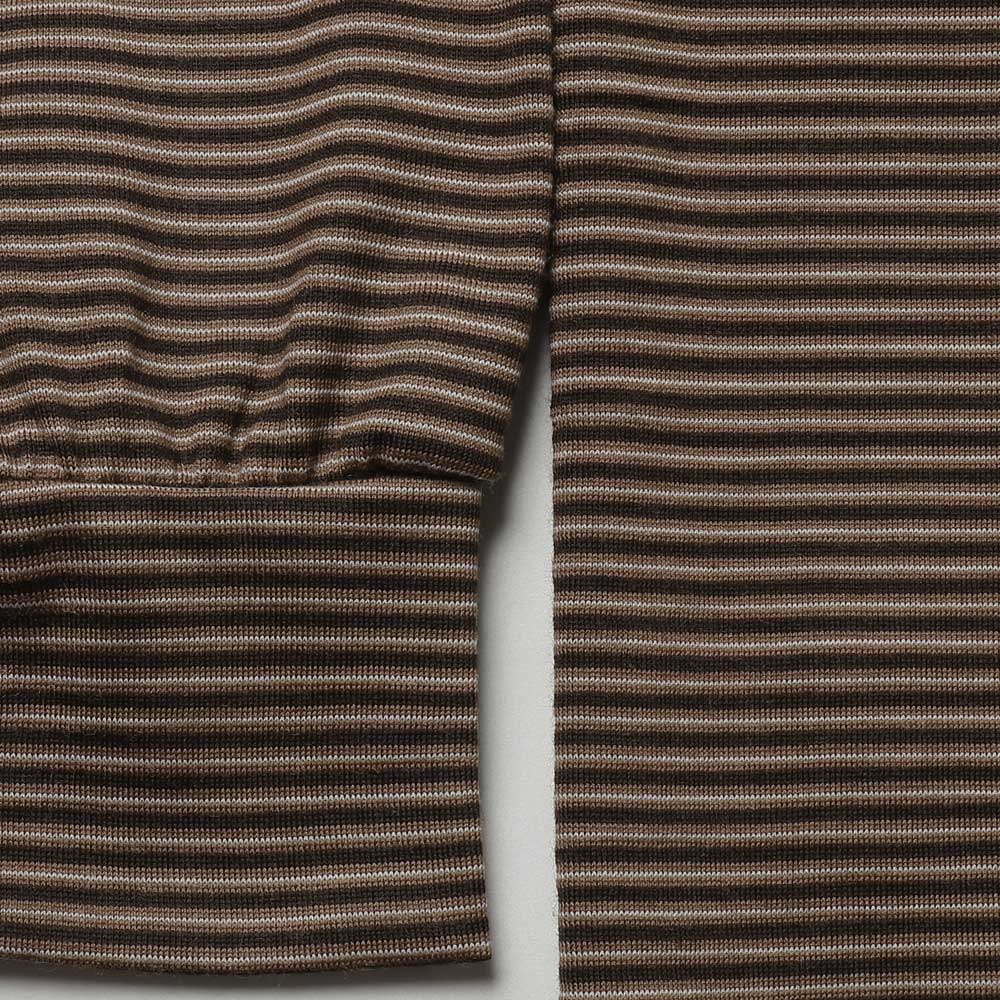 Wool Border Turtleneck(D.BROWN×BROWN)