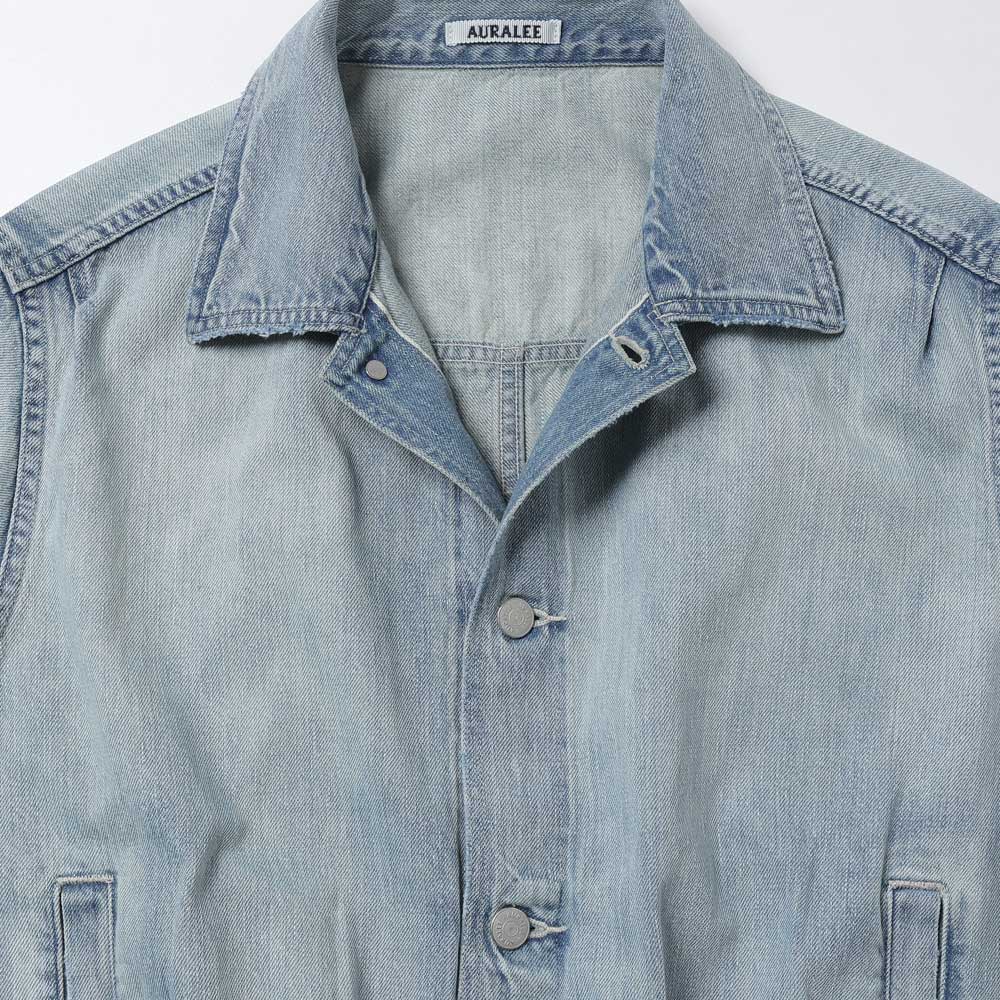 AURALEE) FADED SELVEDGE LIGHT DENIM BLOUSON (A26SB01DE) | AURALEE