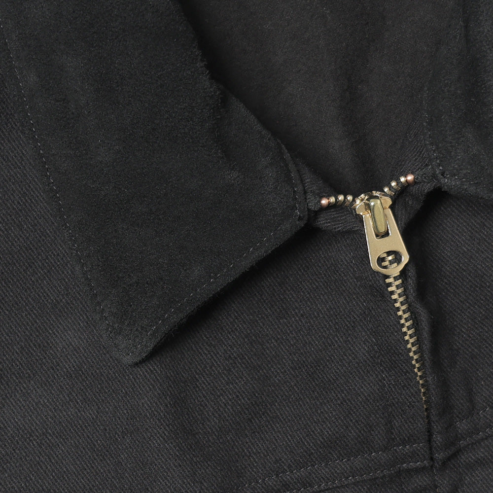 Black Drill Zip Jacket