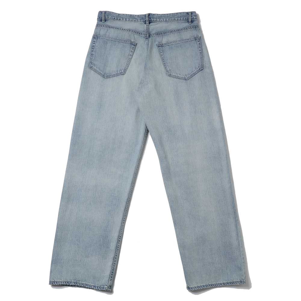 FADED SELVEDGE LIGHT DENIM WIDE PANTS