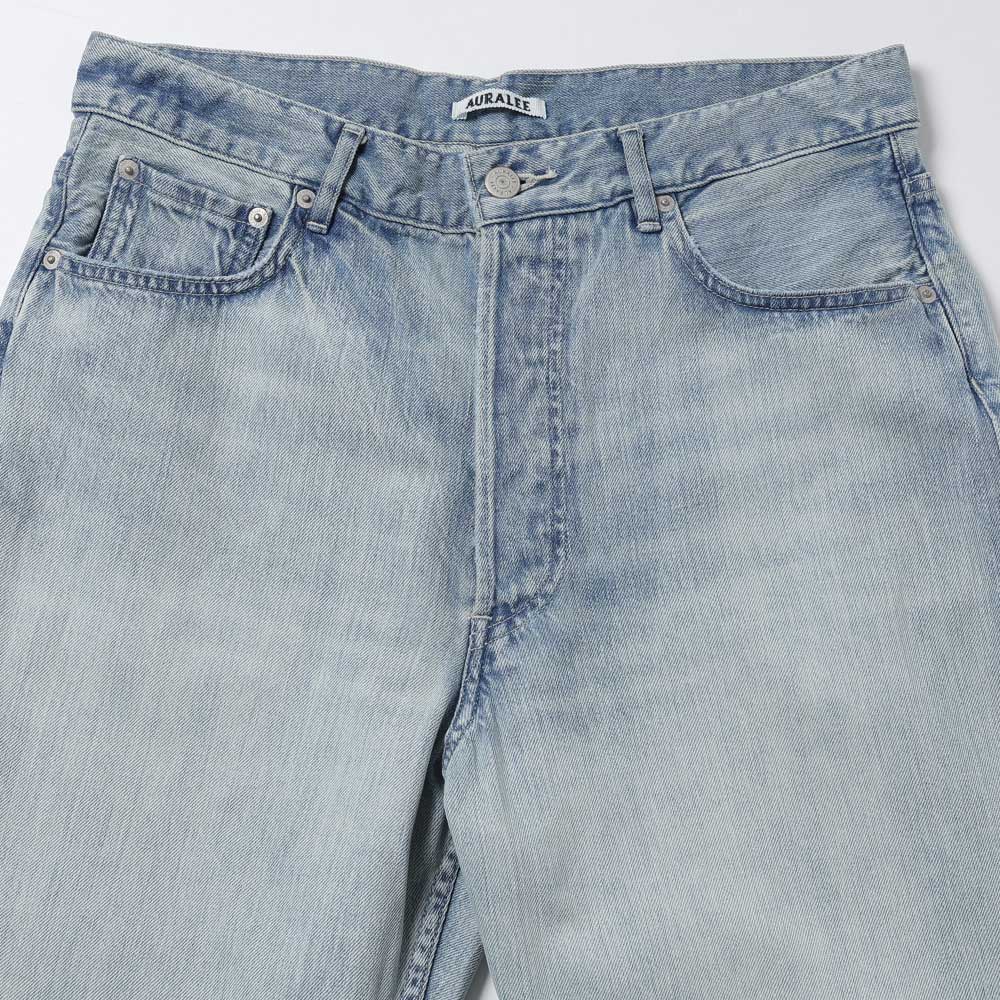 AURALEE) FADED SELVEDGE LIGHT DENIM WIDE PANTS (A26SP03DE
