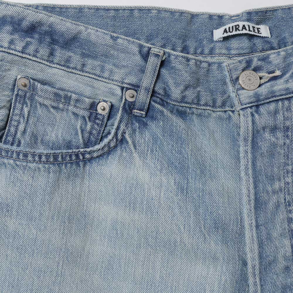 FADED SELVEDGE LIGHT DENIM WIDE PANTS