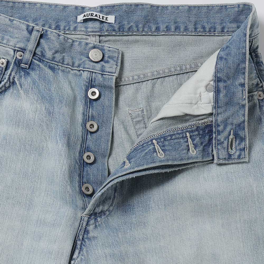 パンツ AURALEE Selvedge Faded Light Denim 23ss Auralee Selvedge Faded Light Denim Wide Pants - Light Indigo