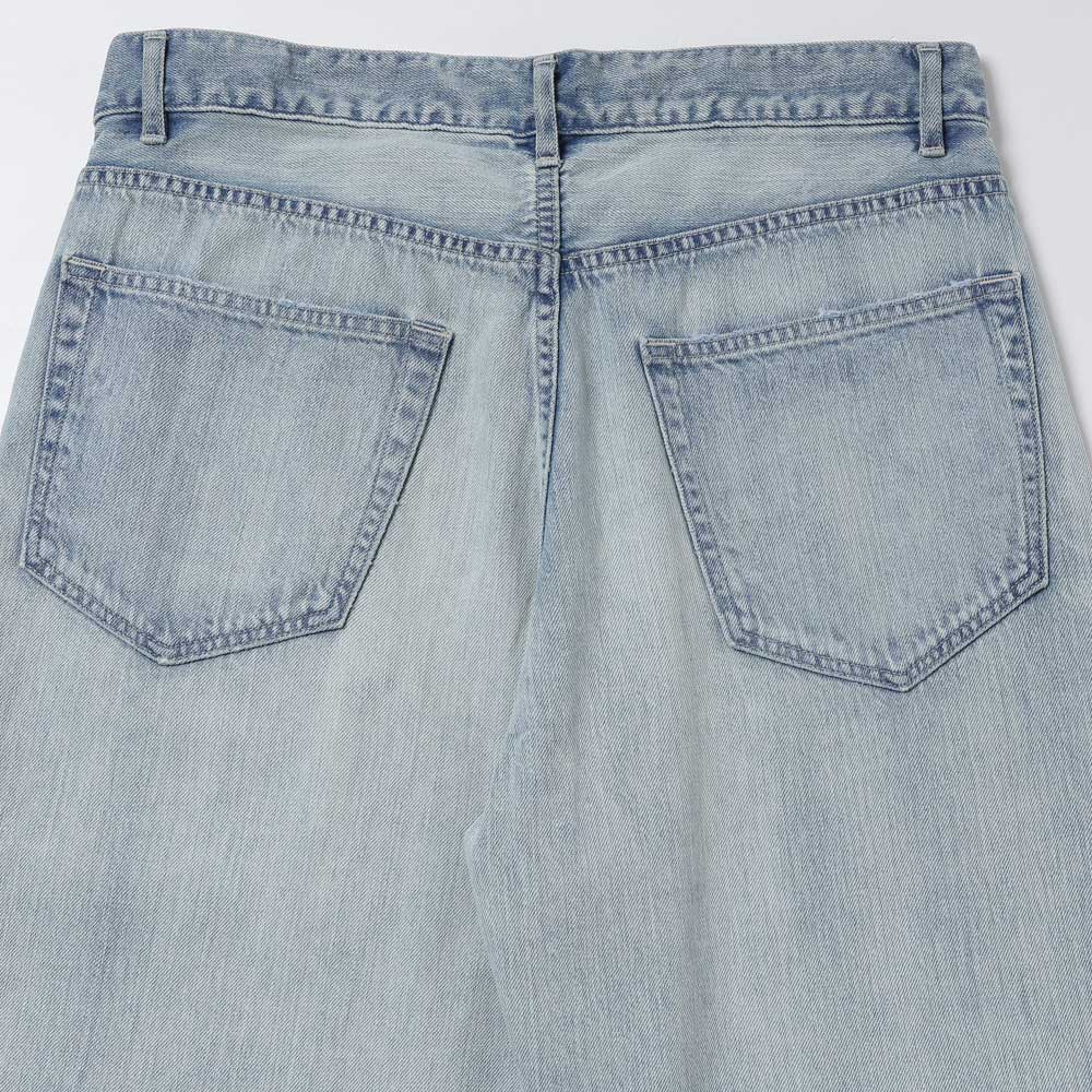 FADED SELVEDGE LIGHT DENIM WIDE PANTS