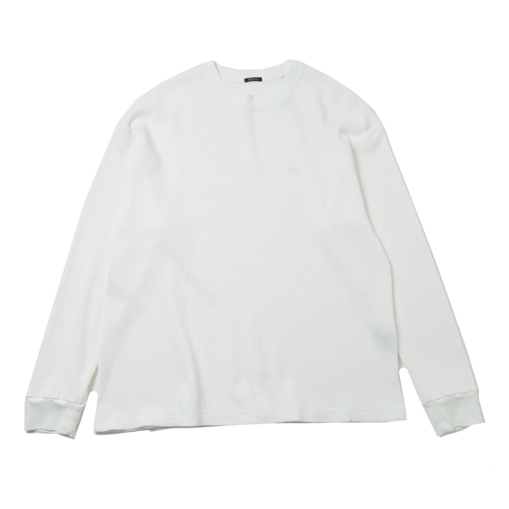 Cotton waffle long-sleeved T-shirt