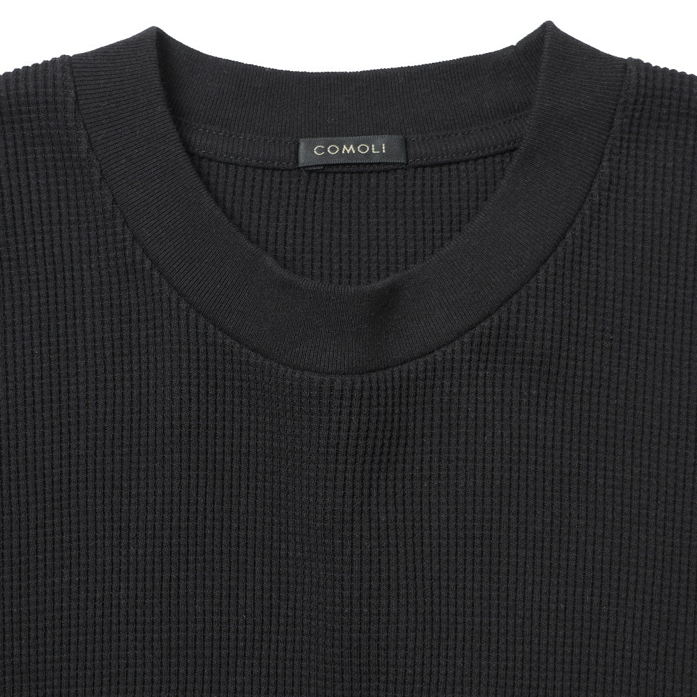 Cotton waffle long-sleeved T-shirt