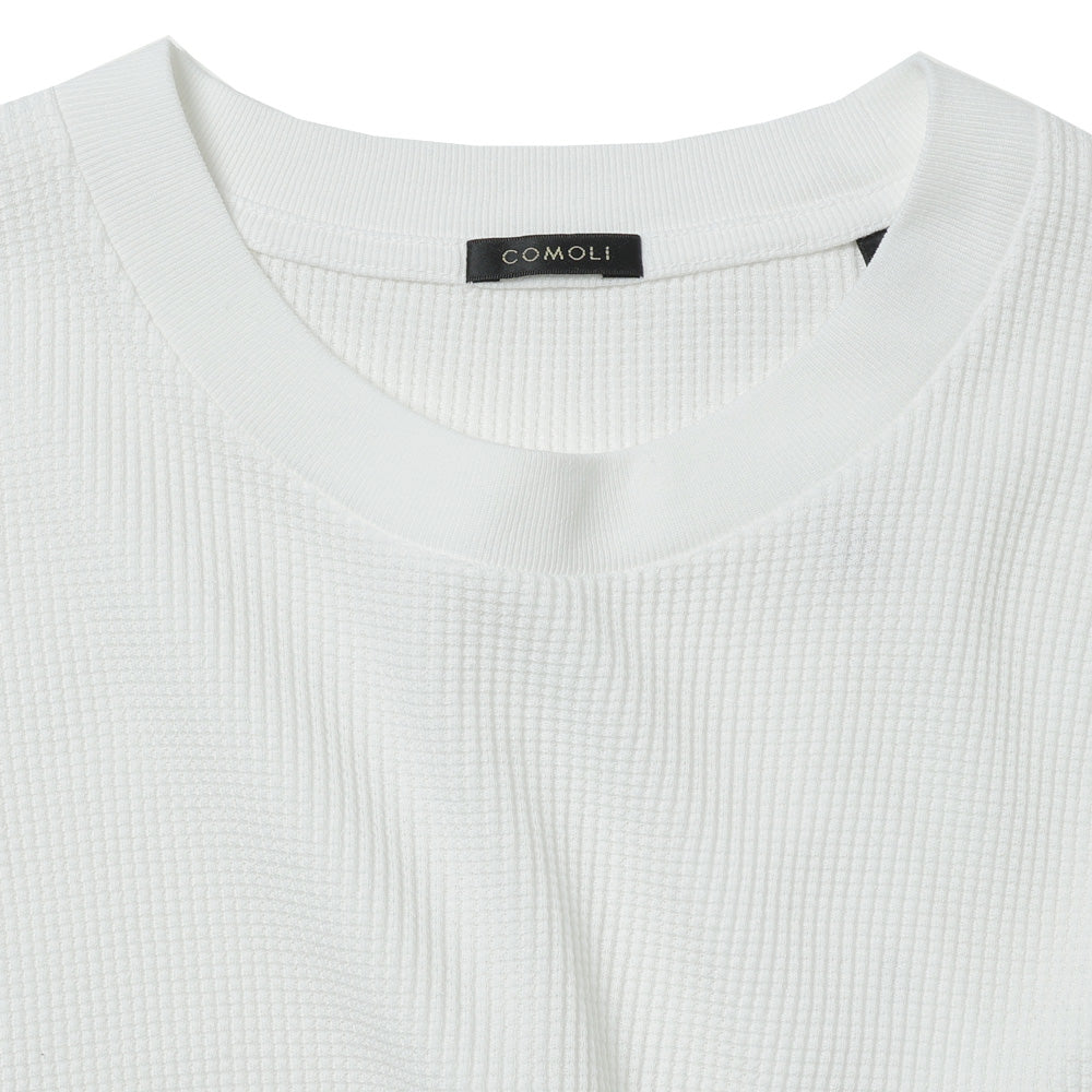 Cotton waffle long-sleeved T-shirt