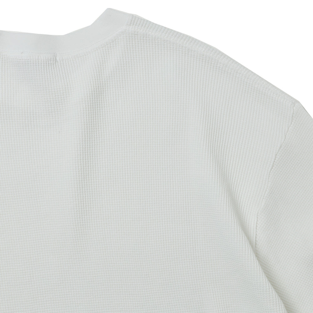 Cotton waffle long-sleeved T-shirt