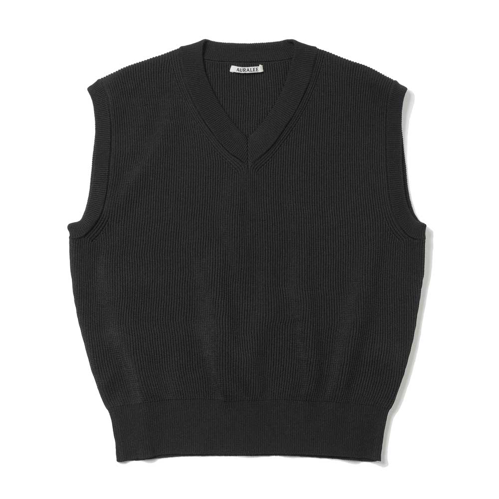 FLAT YARN RIB KNIT VEST