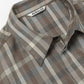 SUPER FINE TROPICAL WOOL CHECK HALF-SLEEVED SHIRT