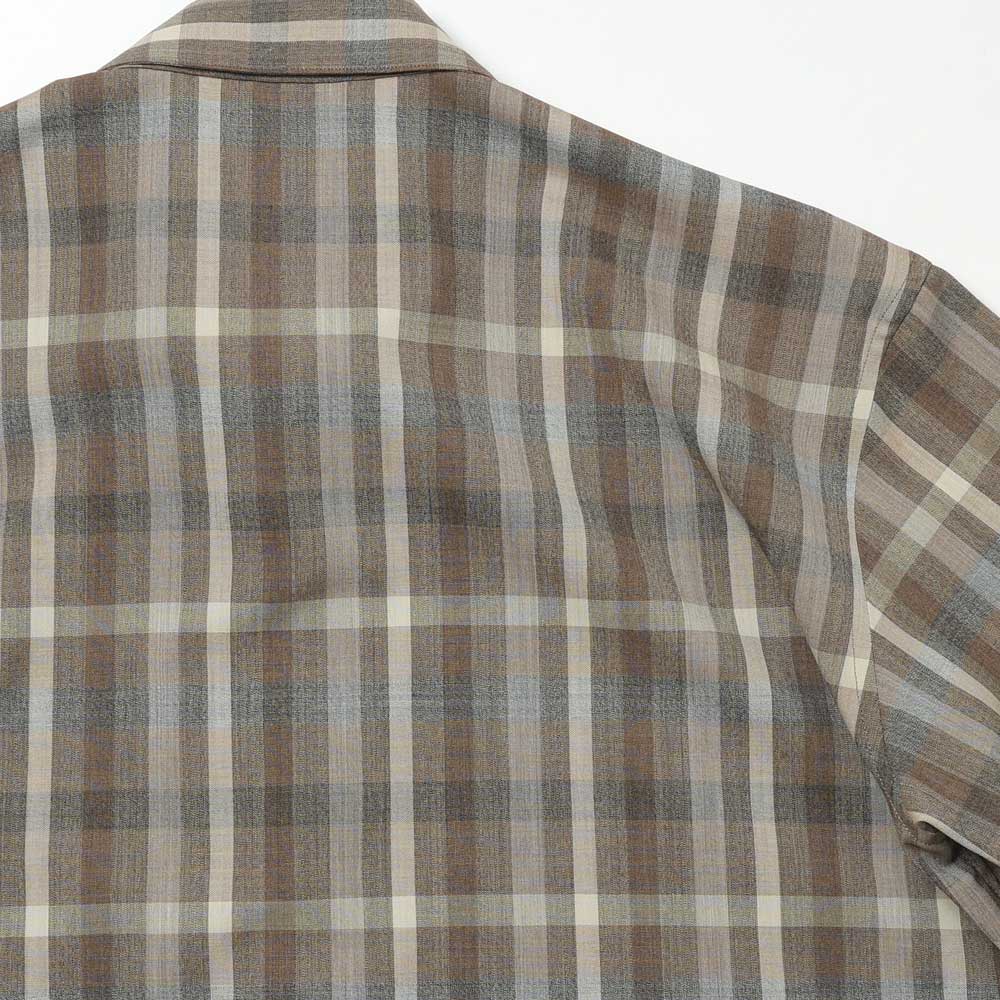 SUPER FINE TROPICAL WOOL CHECK HALF-SLEEVED SHIRT