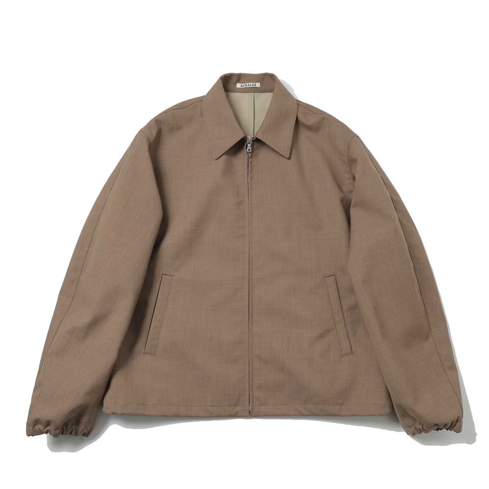 BONDED TROPICAL WOOL ZIP BLOUSON