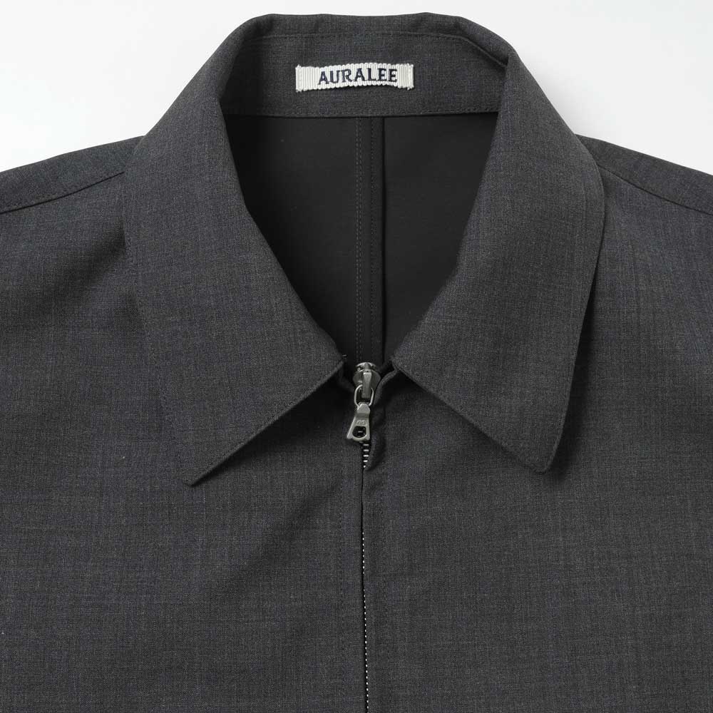 BONDED TROPICAL WOOL ZIP BLOUSON