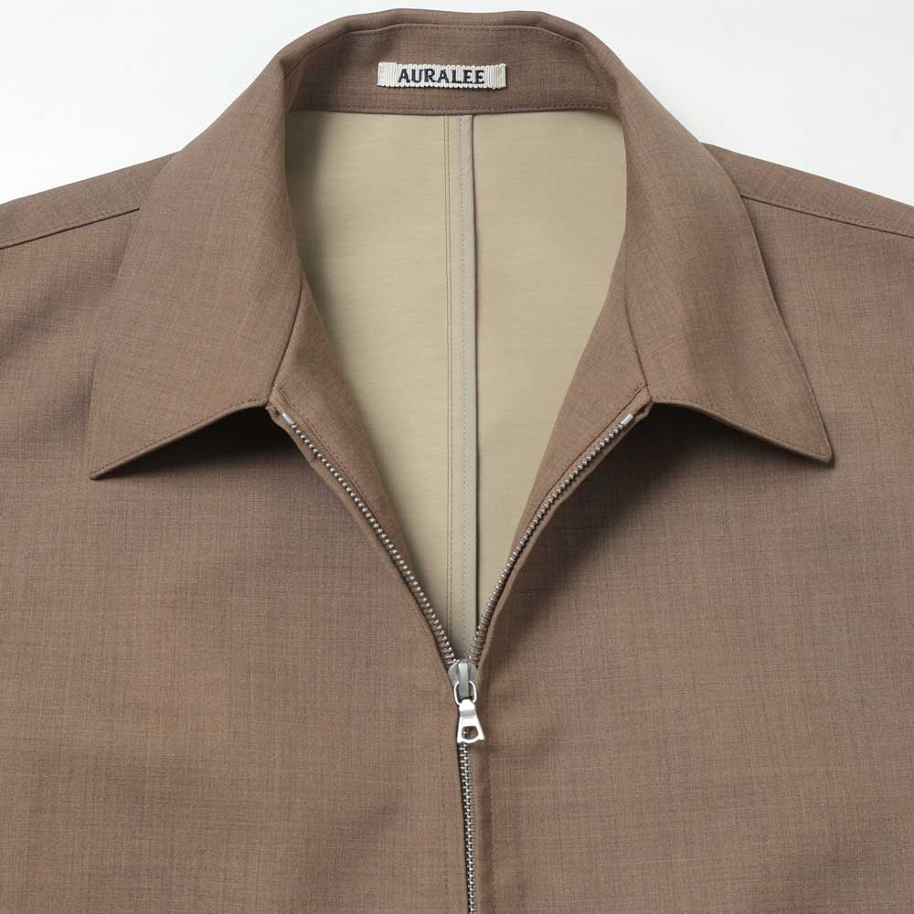 BONDED TROPICAL WOOL ZIP BLOUSON