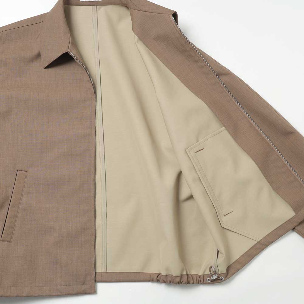 BONDED TROPICAL WOOL ZIP BLOUSON