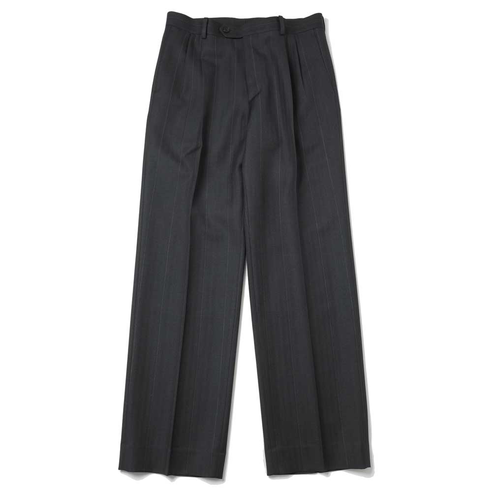 BLUEFACED WOOL TWO-TUCK SLACKS