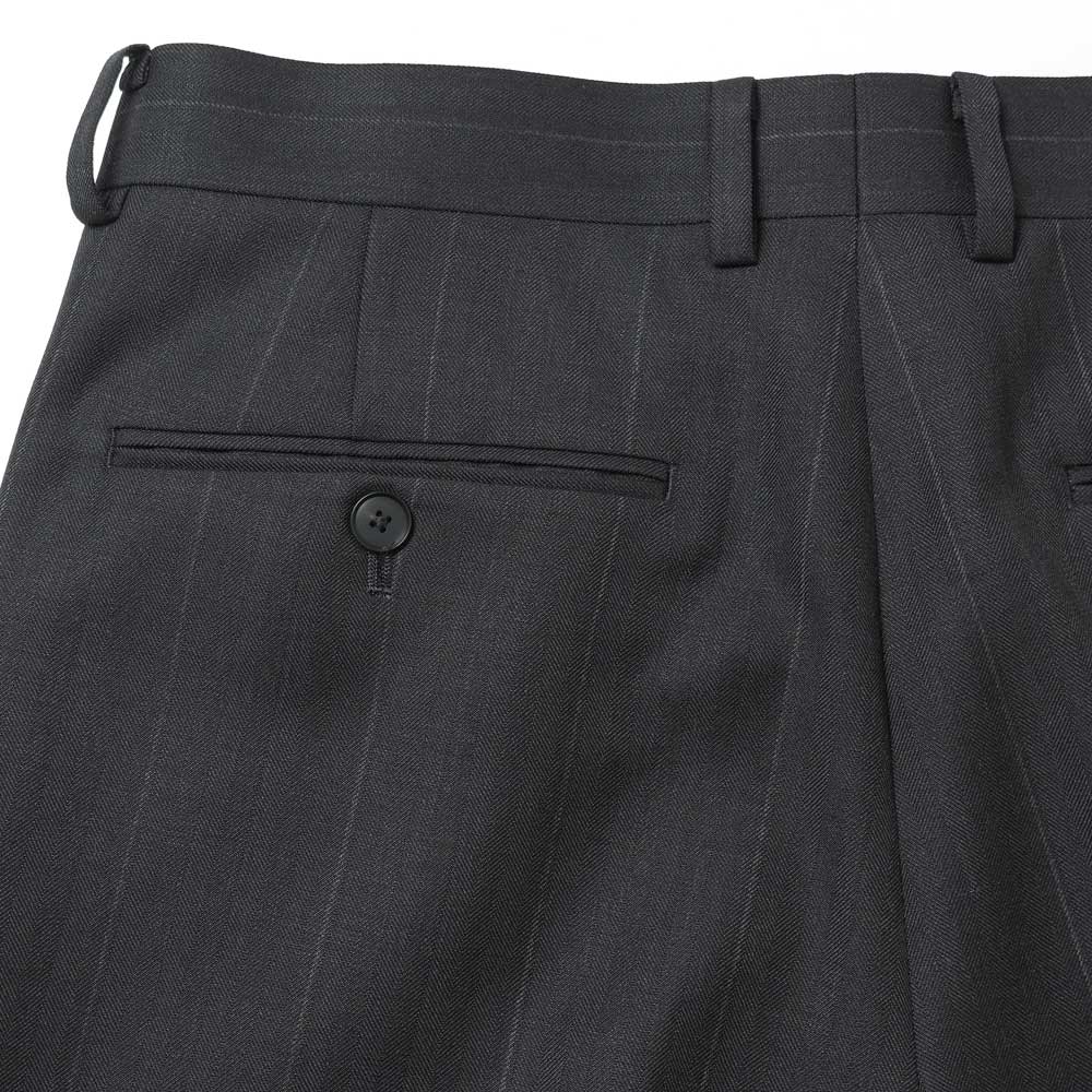 BLUEFACED WOOL TWO-TUCK SLACKS
