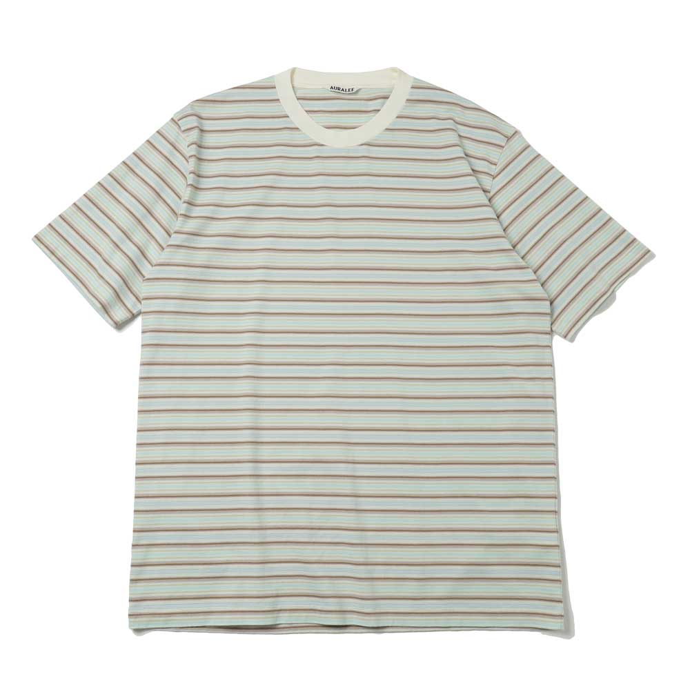 AURALEE オーラリーGRADIENT STRIPE JERSEY TEE Gradient Stripe Jersey Tee in Fade Brown