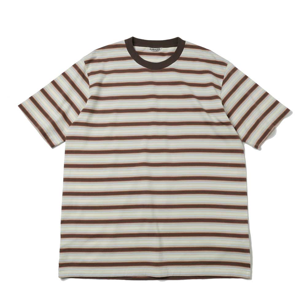 AURALEE GRADIENT STRIPE JERSEY TEE A26ST02GJ (A26ST02GJ) | AURALEE