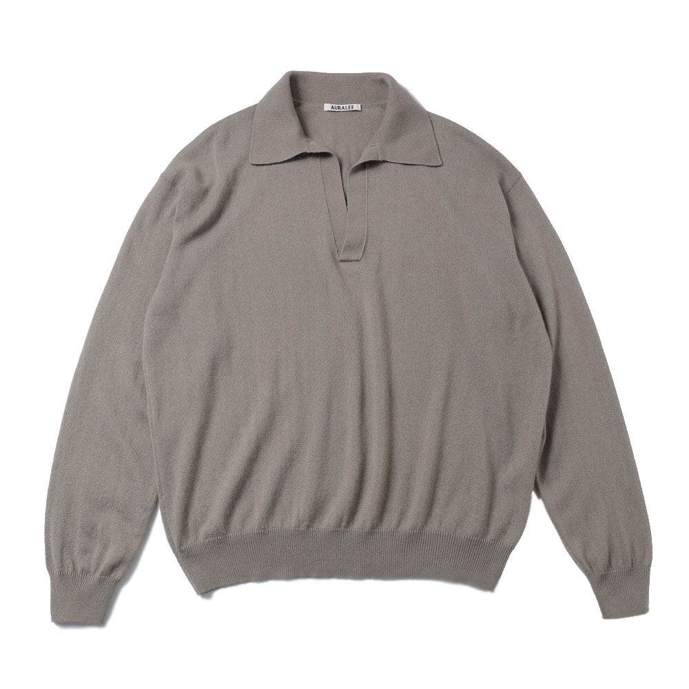 SUPER FINE CASHMERE SILK KNIT SKIPPER POLO
