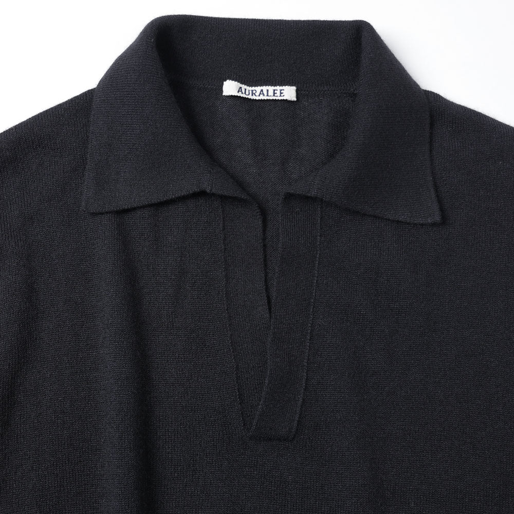 AURALEE) SUPER FINE CASHMERE SILK KNIT SKIPPER POLO 26SS