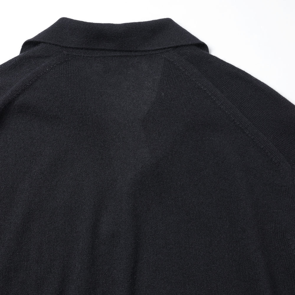 SUPER FINE CASHMERE SILK KNIT SKIPPER POLO