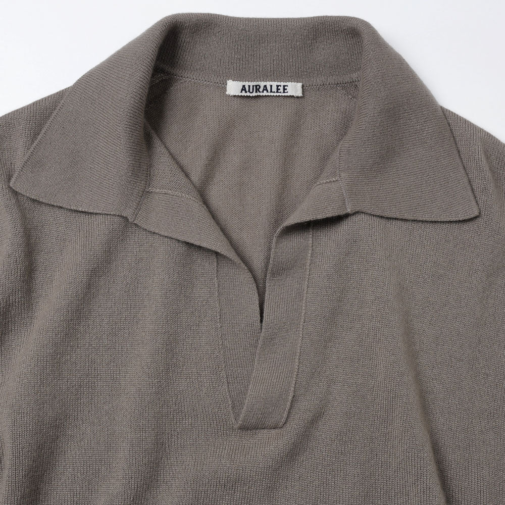 AURALEE) SUPER FINE CASHMERE SILK KNIT SKIPPER POLO 26SS