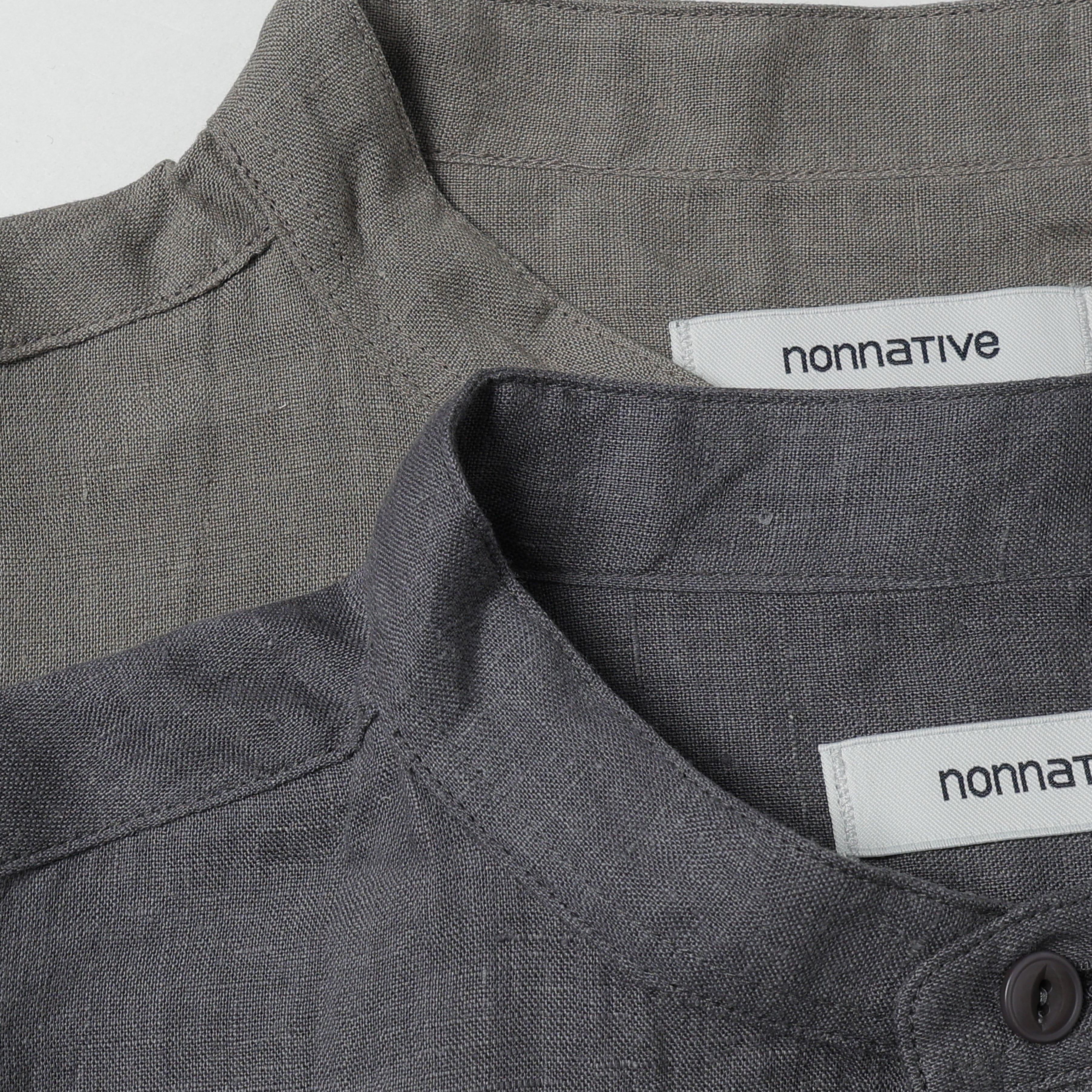 nonnative OFFICER STAND COLLAR L/S SHIRT LINEN CANVAS (NN-S4805