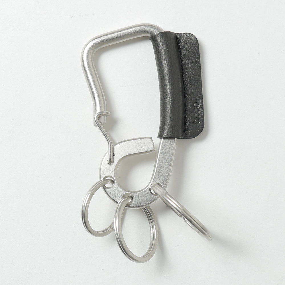 CARABINER KEY RING with HORSE LEATHER