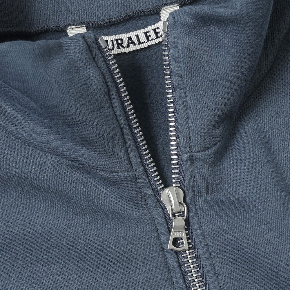 AURALEE) ELASTIC HIGH GAUGE SWEAT HALF ZIP P/O (A26SP01NU