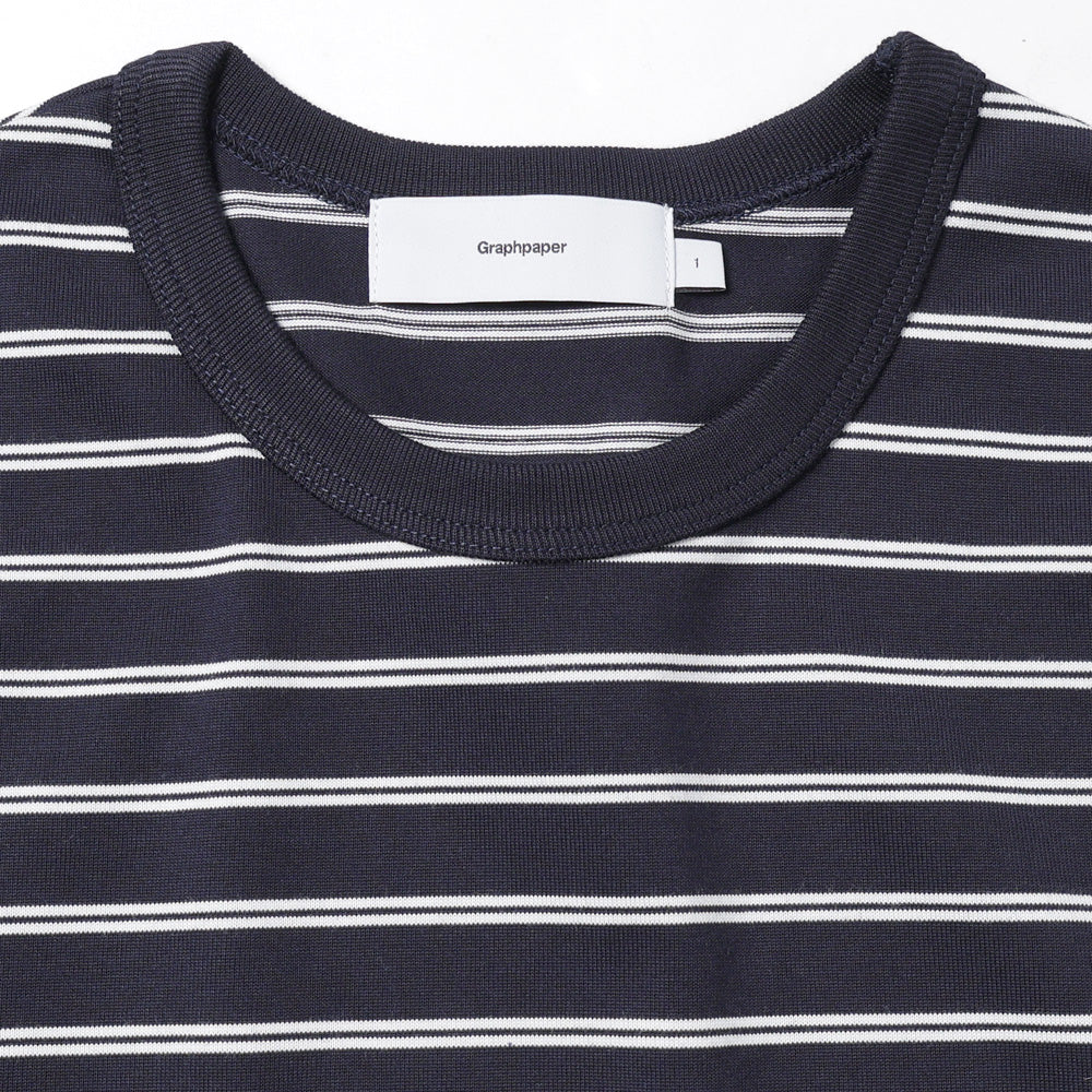 Graphpaper) Tri Spun Border L/S Tee (GU261-70121B) | Graphpaper