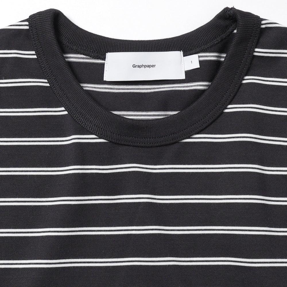 Graphpaper) Tri Spun Border L/S Tee (GU261-70121B) | Graphpaper
