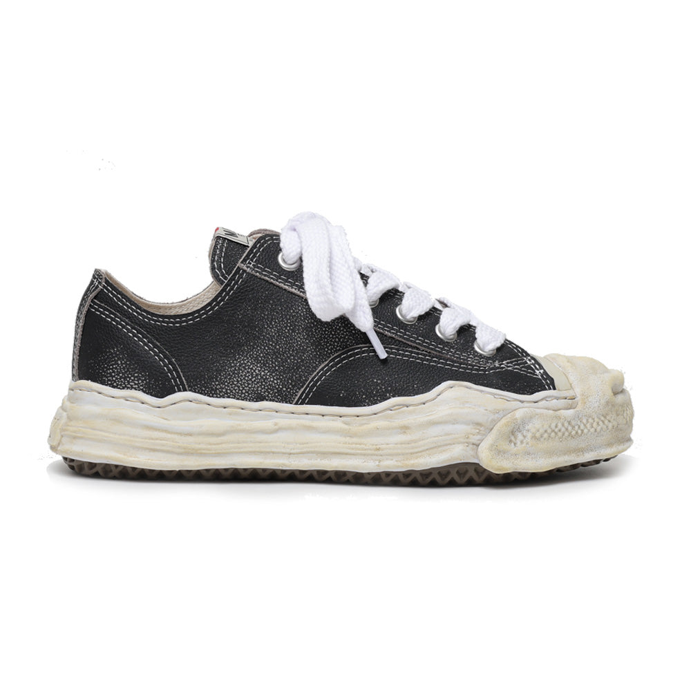 (HANK) OG Sole Shrink Leather Low-top Sneaker BLACK
