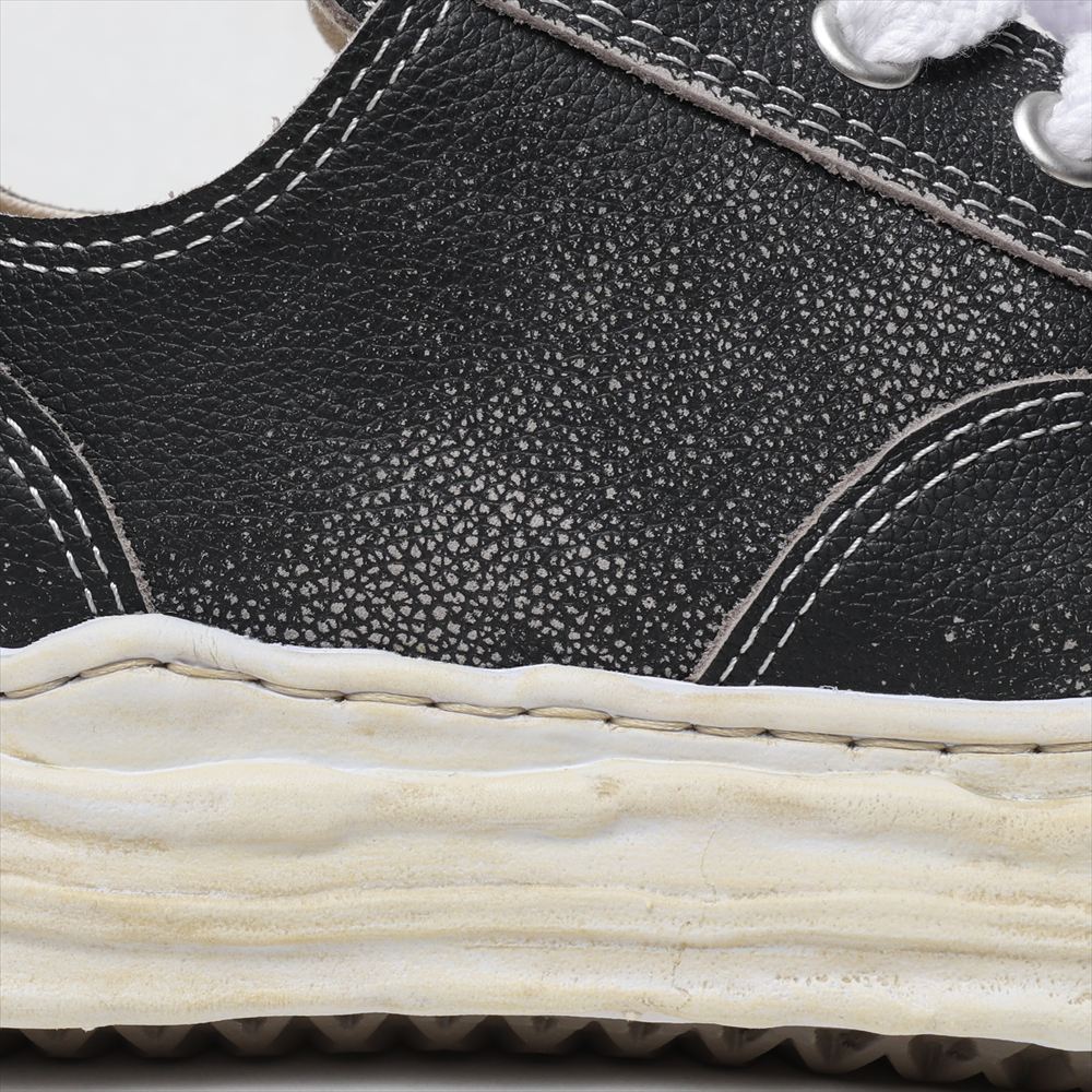 (HANK) OG Sole Shrink Leather Low-top Sneaker BLACK