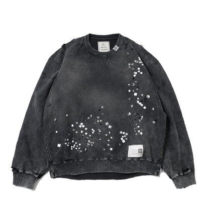 EMBELLISHED BLEACHED PULLOVER