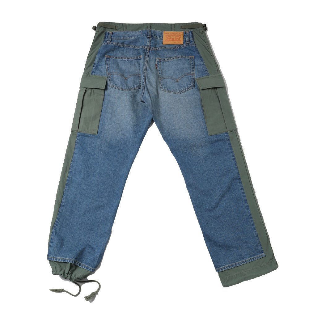 綿デニム×綿リップストップ 製品加工 Levi's Wネーム P202
