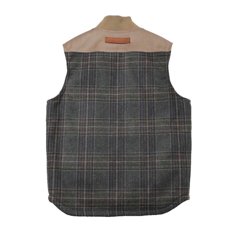 綿ドライオイル×レザー×ウールチェックツイード FILSON Wネーム V002