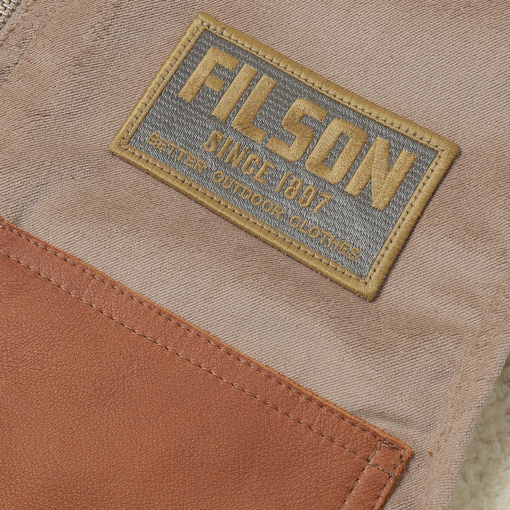 綿ドライオイル×レザー×ウールチェックツイード FILSON Wネーム V002