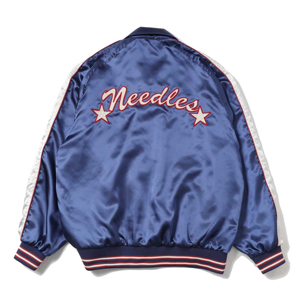NEEDLES ニードルス Award Jacket ブルー M NEEDLES(ニードルズ)Stadium Jacket - Poly Sateen (SX216) | NEEDLES