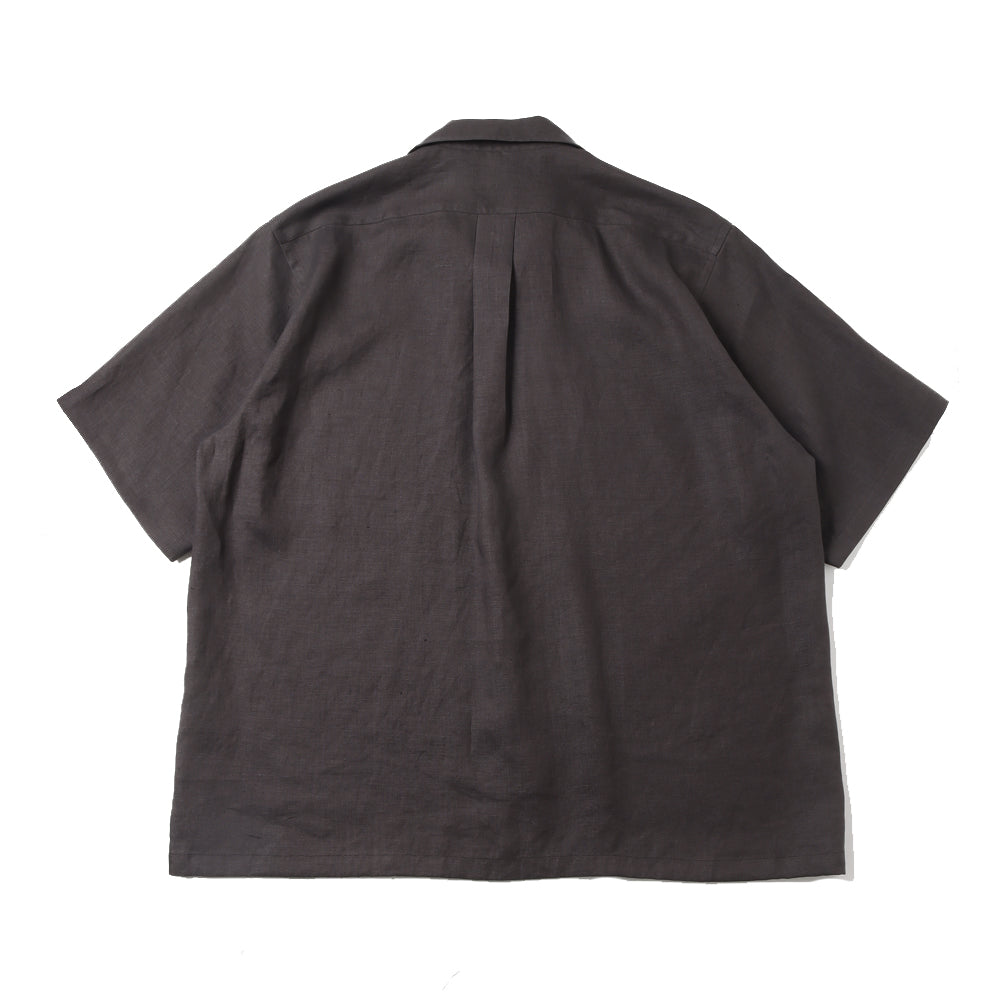 OPEN COLLAR WIDE SHIRT S/S HEMP