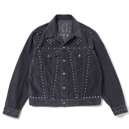 Studded Jean Jacket - 14W Corduroy