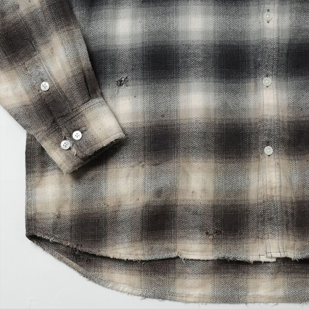 KAMIYA(カミヤ) - Distressed Hooded Check Shirts (G16SH051