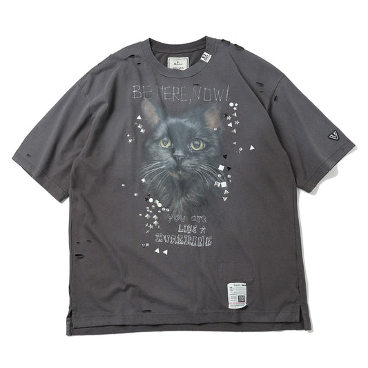 EMBELLISHED DISTRESSED TEE