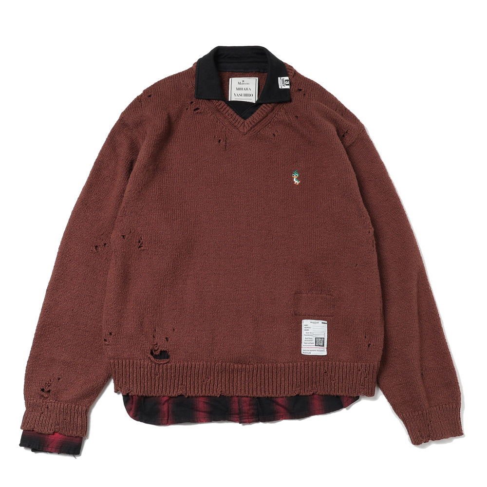 TRIPLE LAYERED COLLARED PULLOVER