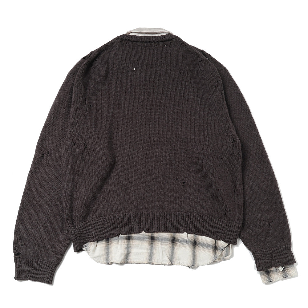 TRIPLE LAYERED COLLARED PULLOVER