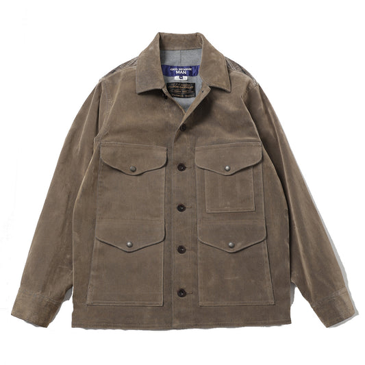 Cotton-ester flocked denim x cotton check flannel Filson double name J016
