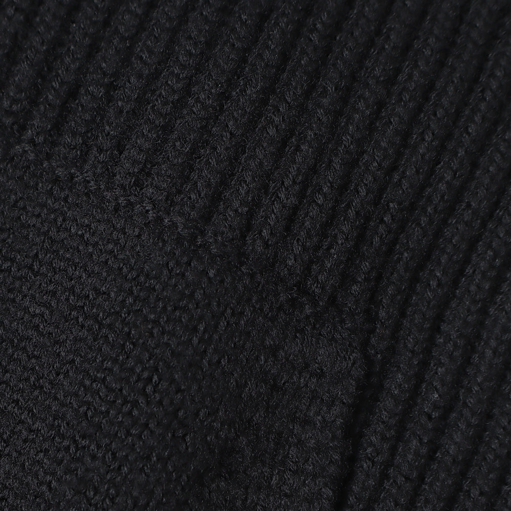 WORKER RIB ZIP UP SWEATER MERINO WOOL YARN