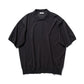 COTTON WASHI KNIT HALF SLEEVE POLO SWEATER
