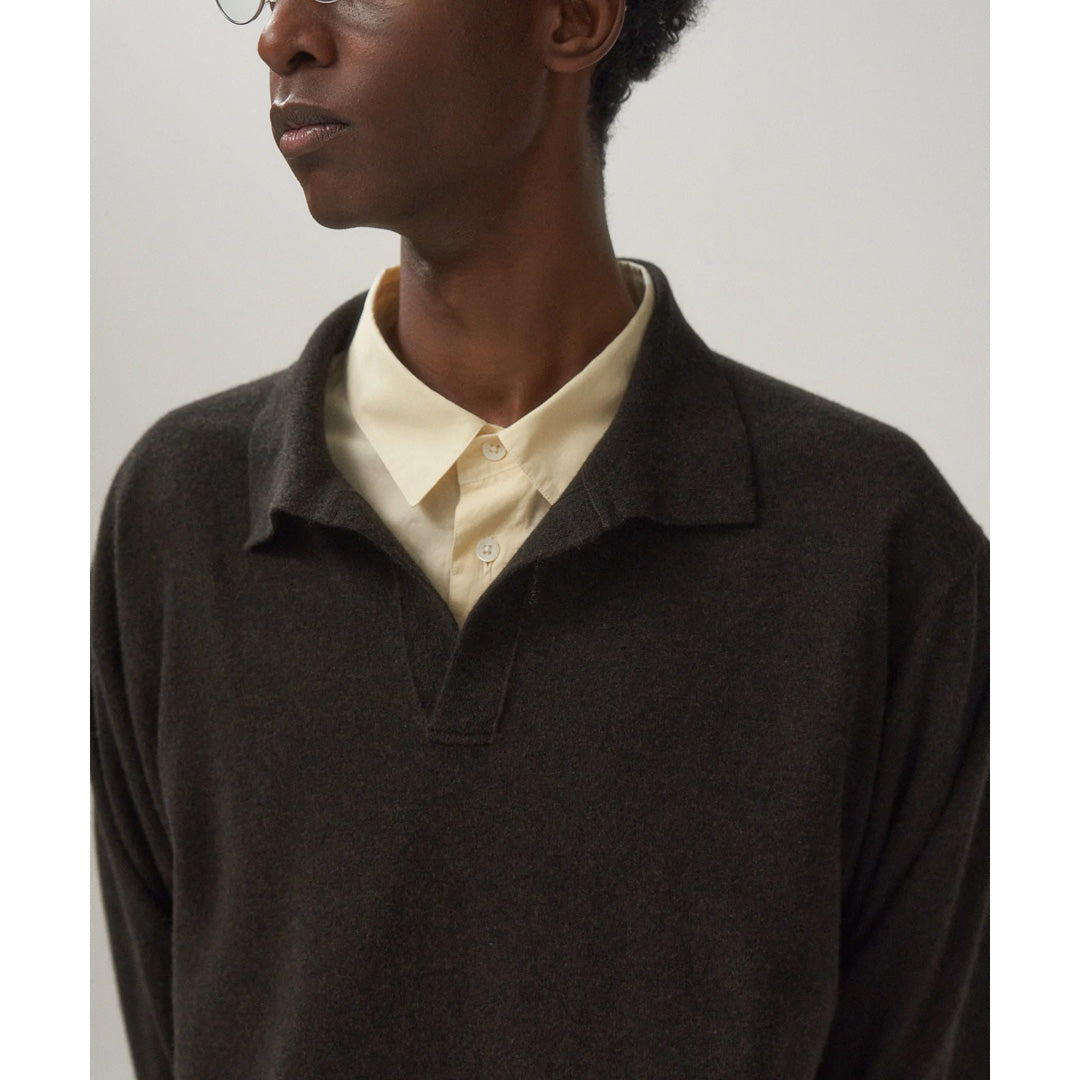SUPER LIGHT WOOL SLIPPER POLO SWEATER